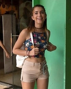 Young Julia shows off her butt in public